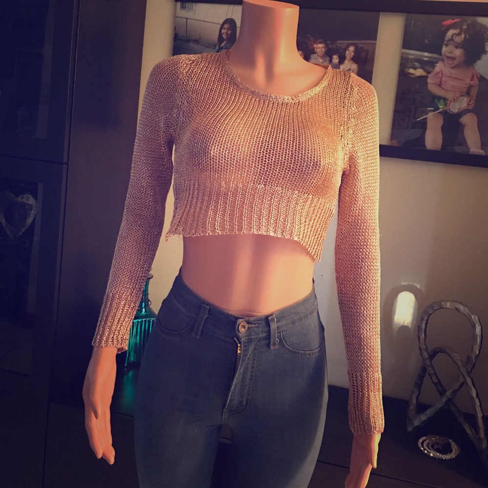 Rose gold metallic sweater